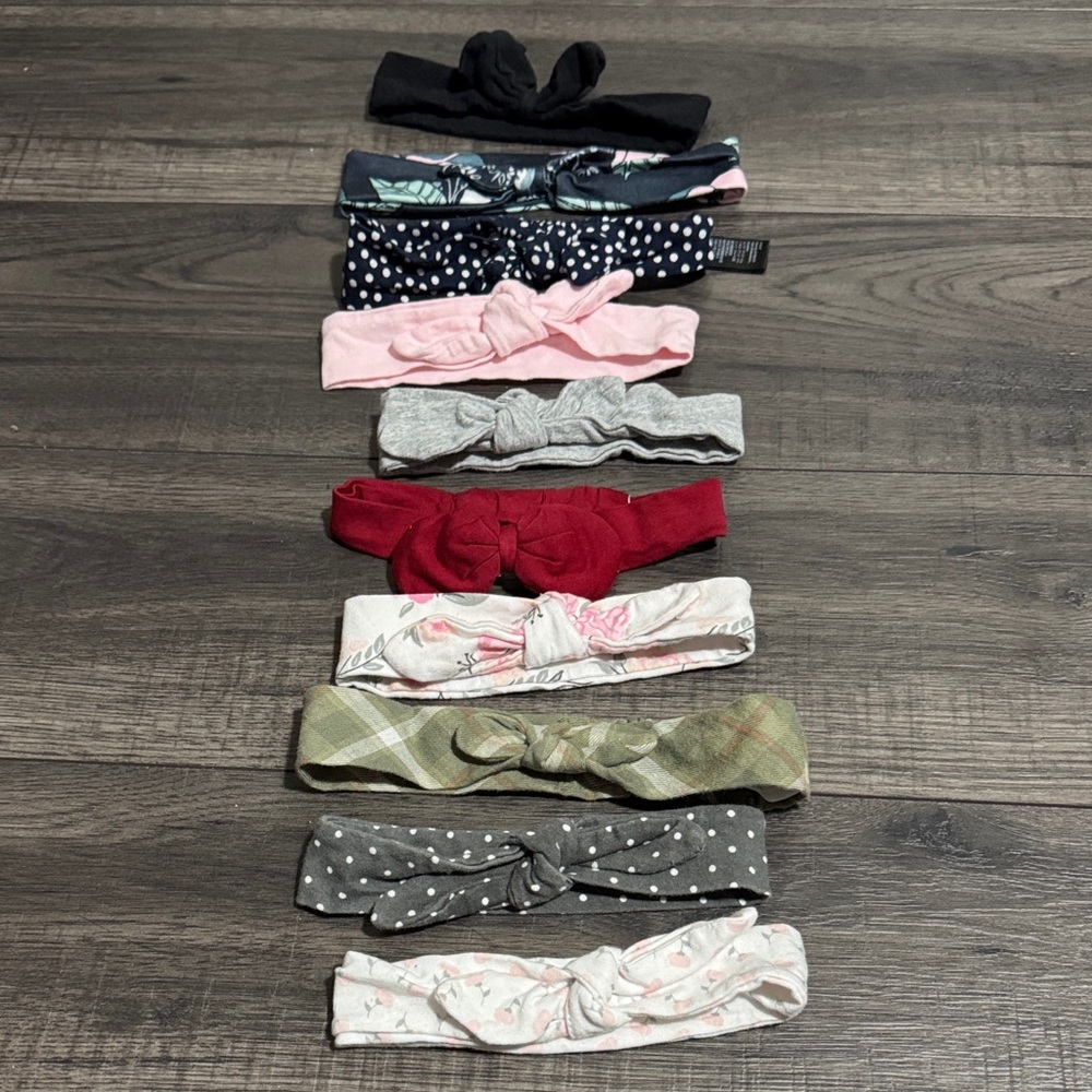 Assorted Kids Headbands Set - Black, Pink, Red, Gray, Green